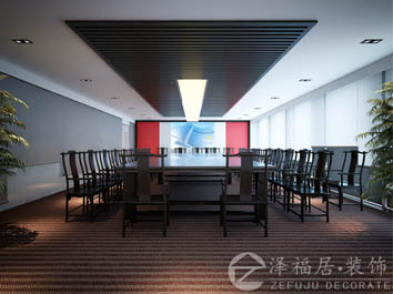 汇东国际李总会议室中式风格装修效果图